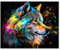 TISHIRON Wolf Peinture par Numéros Adultes Animaux DIY Huile Peinture à la Main avec Pinceaux Abstrait Adulte Peinture par Numéros Kits sur Toile Artisanat 40x50cm(Framed)