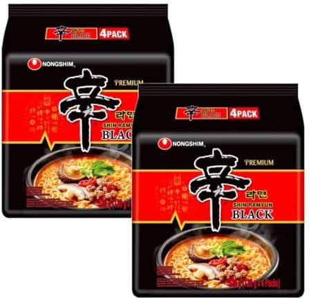Starry Mart NS BLACK Ramyun Premium Ramen Korean Spicy Instant Noodles 130g (Pack Of 8) HALAL