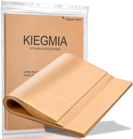 KIEGMIA 120 PCS Parchment Paper Sheets, 9 x 13IN Precut Parchment Paper, Heavy Duty Unbleached Baking Paper, Non-stick Parchment Paper for Baking, Cooking, Grilling, Air Fryer, Steaming, and More