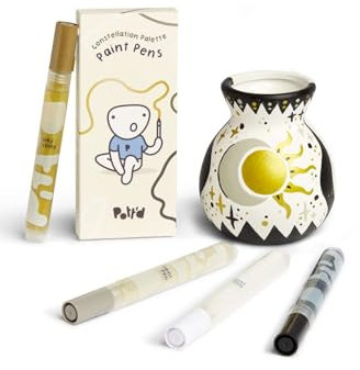 Pott'd™ Rotuladores de Pintura Acrílica Premium para Cerámica para Adultos, Perfectos para Principiantes en Cerámica con Arcilla de Secado al Aire - Pinturas constelación (x4)