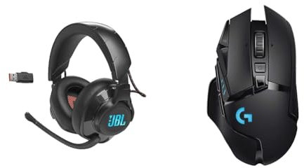 JBL Quantum 610 Over-Ear Gaming Kopfhörer – Wireless 2 & Logitech G502 Lightspeed kabellose Gaming-Maus mit Hero 25K DPI Sensor