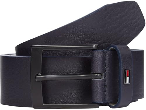 Tommy Hilfiger Herren Gürtel Adan 3,5 cm Ledergürtel, Blau (Space Blue), 90 cm