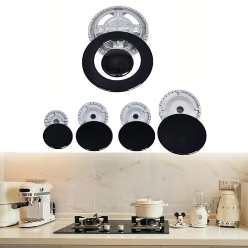 Universal Gas Stove Burner Cap, Oven Cooker Hob Gas Burner Crown & Flame Cap Kit, 6 Range Hoods and 5 Flame Diffusers For Sabaf Stoves(Flat)