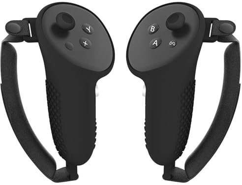 NCONCO Silikon-Schutzhülle für Quest 3, Silikon-Schutzhülle mit Knöchelriemen, Daumenkappe für Meta Quest 3 Controller für VR-Zubehör