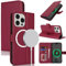 Zouzt Hülle für iPhone 15 Pro 6,1-Zoll für MagSafe, Stoßfestes PU Leder Magnetisch Handyhülle Lederhülle Klapphülle mit Kartenhalter Standfunktion Flip Leather Wallet Phone Cover (Rot)