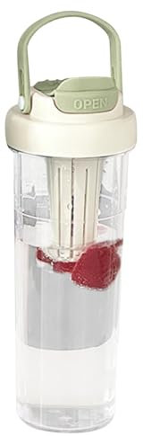 Borraccia con infusore per tè, 700 ml, doppio infusore per tè con colino, manico antiscivolo, tazza di cannuccia, bicchiere trasparente per bevande alla limonata, succo di tè freddo, acqua di frutta,