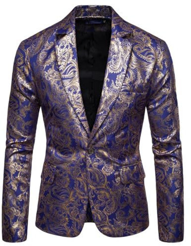 Blazer Business Blazer Uomo Oro, Viola, XXL