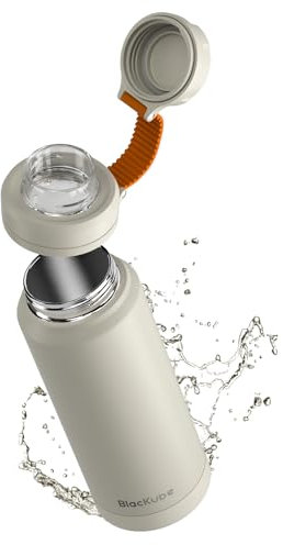 Blackube CoolSip Gourde en acier inoxydable 1 l, sans BPA, anti-fuite, isolation sous vide, avec porte-glaçons, thermique, pour l'école, le sport et l'extérieur