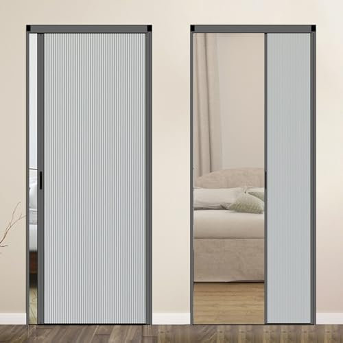 Porta a Soffietto da Interno Porte a Soffietto Divisorie per Interni, Porta a Fisarmonica Larghezza 21- 80 con Binario in Alluminio, Porta Scorrevole a Fisarmonica per Camera da Letto, Finestra Oscu