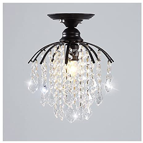LED Kristall Deckenleuchte Kristall-Deckenleuchte im europäischen Stil, halbbündige Deckenleuchte, moderne Einzelkopf-Deckenbeleuchtung for Flur, Bar, Küche, Esszimmer, Schlafzimmer, Gang, Bar, Garder