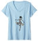 Womens Trendy Zebra Print Ballerina Ballet Dancer Women Teens Girls V-Neck T-Shirt