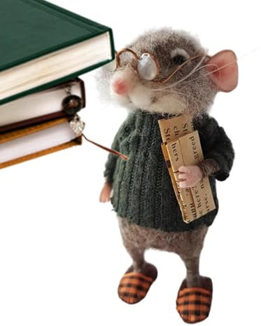 Souris en feutrine mignonne, souris en feutre de laine, figurine de souris de Noël, décoration de Noël en feutre aiguilleté, décoration de de souris de Noël