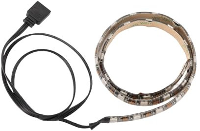 Reykentu RGB-Lichtstreifen für PC-Gehäuse, schwenkbarer LED-Streifen für Motherboard, 3 x 5 V Stecker, Gehäuse für Computerspiele (0,5 m)