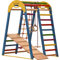 Kletterdreieck Indoor-Spielplatz aus Holz für Kinder - Kletternetz, schwedische Leiter, Ringe, Rutsche - Trägt bis zu 60 kg (Blau)