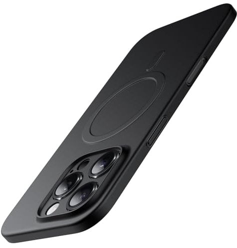 JETech Cover Magnetica Ultra Slim per iPhone 16 Pro Max 6,9 Pollici Compatibile con MagSafe, Obiettivo per Fotocamera Protezione Completa, Leggera Opaca Custodia Rigida in PP (Nero)
