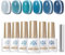 BORN PRETTY Magnetic Gel Nail Polish Blue Series Jelly Crytal Color Gel Polish with Magnet Soak-Off U V LED Cat Magnetic Eye Effect for Nail Art Salon DIY Home 6PCS