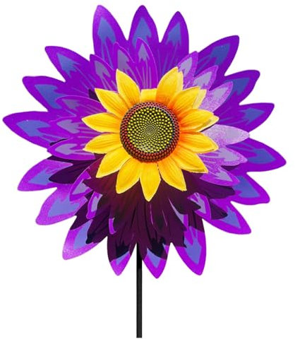Sonnenblume Windräder Wind Spinner,1 Stück Windrad Blume Spielzeuge Windspiel Stecker Sonnenblumen Windspiele,Dekorativer Blumenstecker Gartenstecker Windmühle Spinner,Garten Balkon Deko