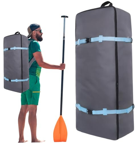 Obelunrp Paddle Board Bag, 44x24x90cm Oxford Cloth Paddle Board Backpack with Handle & Buckle Strap, Waterproof Inflatable Paddleboard Bag for Stand up