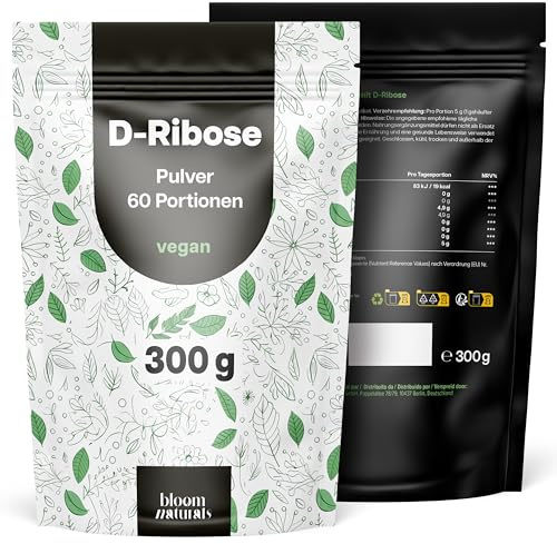D-Ribose Pulver – 300g (60 Portionen) - Geschmacksneutral | vegan, produziert in Deutschland, laborgeprüft