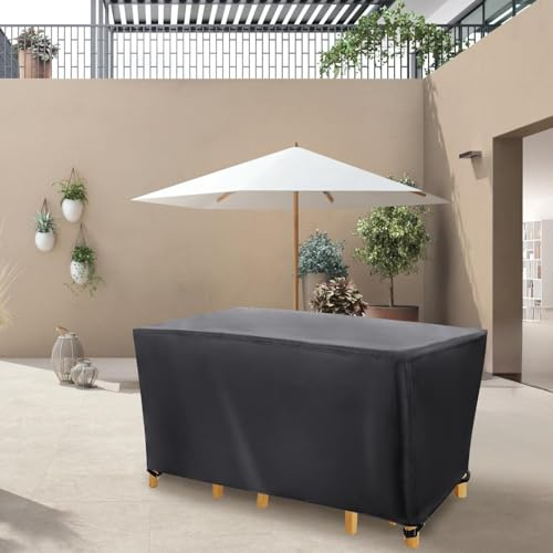 OUZUIU Gartenmöbelabdeckung rechteckig wasserdicht 80x60x85cm/LxWxH 420D Oxford-Gewebe | windfest, UV-beständig, regenfest | Schutzabdeckung für Lounge-Möbel & Gartentische
