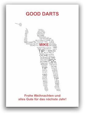 Geschenk Darts Mann Frau Teammitglied Mannschaft Team personalisiert Poster Kunstdruck Bild A4