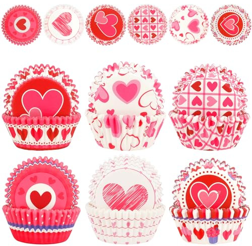 300 Pièces Caissettes Cupcake,Caissette Muffins Papier,Moule Cupcake,Caissettes Muffins,Caissette Cupcakes,Moules à Cupcakes,Saint-Valentin