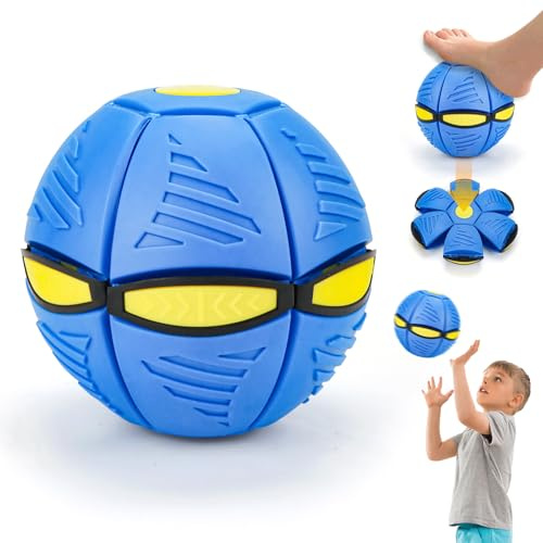 Byffoer 2026 Pallone saltellante magico per bambini, disco volante, palla saltellante, interazione genitore-figlio, giocattolo luminoso per reazione educativa del corpo (blu)