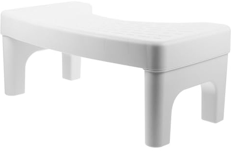 HONMEET Tabouret de Toilette Pliable Blanc Antidérapant, Marchepied de Salle de Bain pour Adultes et Garçon et Filles, Tabouret Compact en Plastique pour Améliorer la Posture