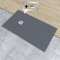 PIATTO DOCCIA MARMORESINA MARMO RESINA EFFETTO ARDESIA PILETTA E GRIGLIA INCLUSA GEL COAT 70x160 cm GRIGIO ARDESIA RAL 7015