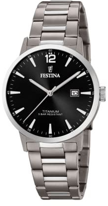 Festina Unisex Erwachsene Analog Quarz Uhr mit Titan Armband F20435/3