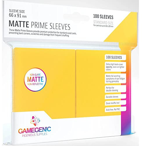 Gamegenic, Matte Prime Sleeves Yellow, Sleeve Color Code: Gray