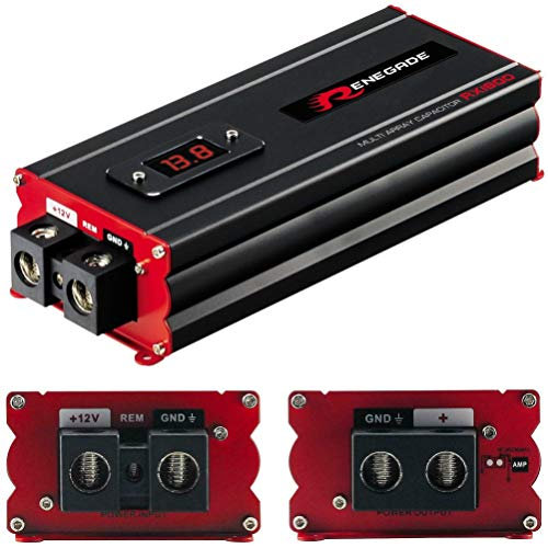 1 RENEGADE RX1800 power cap condensatore car audio 18 farad per impianti fino a 18000 watt rms 1 2 3 4 5 10 capacitor auto spl nero, 1 pezzo