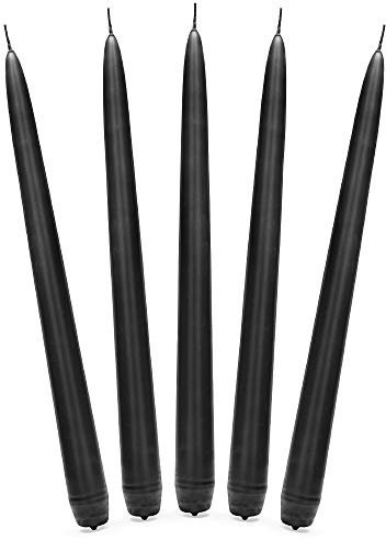 10 Stück Matte Spitzkerzen in Schwarz 24cm Dekorationen