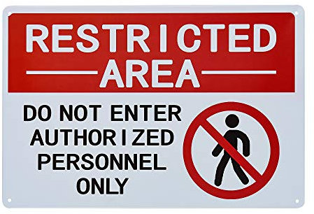 dojune - Restricted Area Schild – Do Not Enter Authorized Personnel Only Schild Metall Warnschild Hofschild
