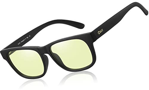 DUCO Blaulichtfilter Brille Herren Computerbrille,Anti-Blaulicht Brille Gaming Brille für PC/TV/Handy Bildschirmbrille UV-Schutz 8016 (Matte Schwarz)