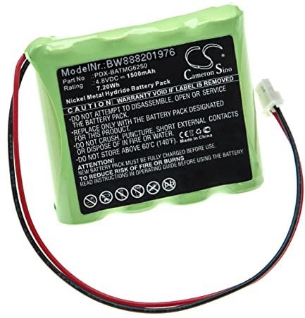 vhbw Akku kompatibel mit Paradox Magellan MG6250 | 6250 Console, MG6250 Control Panel Alarmanlage, Alarmsystem (1500 mAh, 4,8 V, NiMH)
