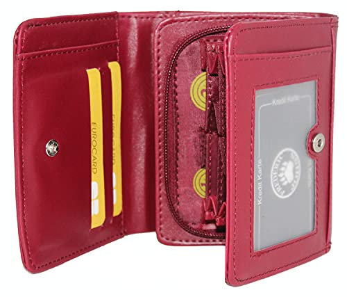 Frédéric Johns - Porte Monnaie Trieur avec Compartiment Billets - 8 Compartiments Séparés - Euro - pour Femme ou Homme - Qualité Supérieur - Idée Cadeau (Rouge 1)