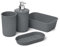 Tatay 4er-Set für das Badezimmer (Tasse + Spender + Seifenschale + Organizer A6), Kollektion Baobab, aus Polypropylen, 100% recyceltem Kunststoff, BPA-frei, Farbe Anthrazitgrau
