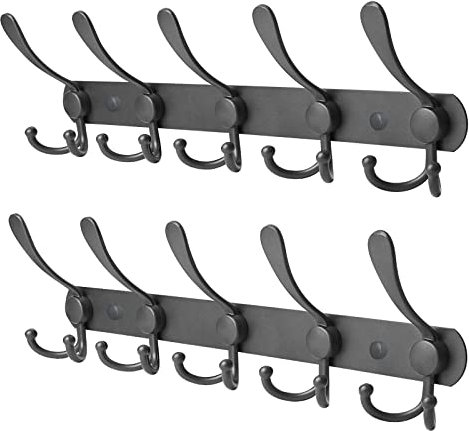 WYCTIN Porte Manteau Murale, 2 Pièces Porte Manteau Mural en Acier Inoxydable, Patere Porte Manteau Crochet Mural pour Serviettes Chapeau (Gris, 2 Pièces)