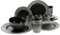 CreaTable, 23612, Serie La Gomera negra, 16-teiliges Geschirrset, Kombiservice aus Steinzeug, spülmaschinen- und mikrowellengeeignet, Qualitätsproduktion