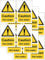 Pack of 12-60mm x 90mm Caution hot water self adhesive vinyl signs
