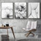 Trayosin 3-teiliges Premium Poster Set Aesthetic Blume Schwarz Weiß Feder Löwenzahn Bilder Moderne Wandbilder, Wohnzimmer Schlafzimmer Wanddeko Art ohne Rahmen (B,50x70cm)