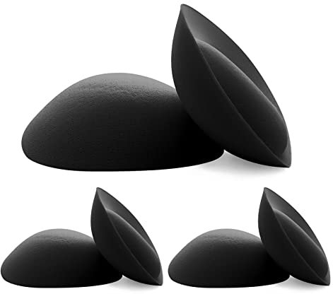 FOOT OF THE TREE Super Thick Bra Pads Inserts 3 Pairs Removable Breast Enhancers Push Up Bra Cups Paddings, Black-6cm, Large