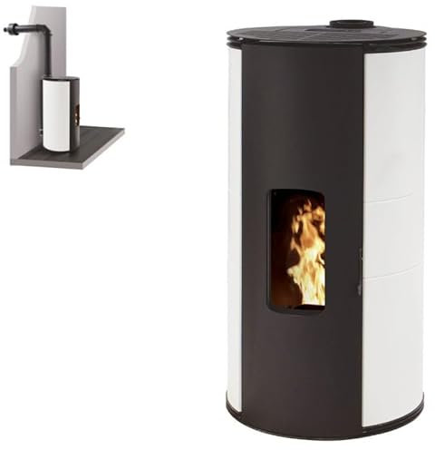 INTERSTOVES - Pack INTERSTOVES Poêle à granules GIULIA 9 Etanche sortie Concentrique sur le dessus + Kit Conduit Ventouse (sortie façade) - Blanc