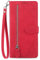 NEXCURIO Étui à Rabat Coque Folio pour Samsung Galaxy A23 / M23 5G / M13 4G Housse de Protection Flip Cover Case en Cuir PU Portefeuille avec Cordon et Porte Cartes Femme Fleur - Rouge