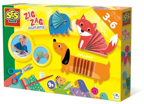 SES Creative 14026 Zick-Zack-Origami-Tiere, Transparent, Youth Large / 11-13