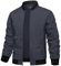 TACVASEN Veste Homme mi Saison Grande Taille Legere Chic Zippé Blousons avec Poche Intérieure Gris L