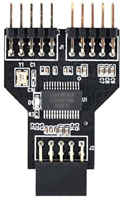 CY - Cable USB 2.0 para placa base de 9 pines USB 2.0 cabecera de 1 a 2 hembra, adaptador divisor de extensión de 10 pines