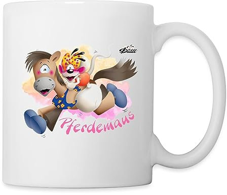 Spreadshirt Diddl Loupsily Und Diddlina Auf Tour Tasse, One size, Weiß