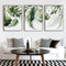 Herfair 3er Set Premium Poster, Moderne Bilder Abstrakt Botanik Pflanzen Bild Grüne Blätter Poster, Wanddeko für Schlafzimmer und Wohnzimmer, Ohne Rahmen (40x50cm)